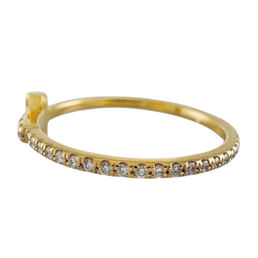 ティファニー Tワイヤーリング フルエタニティ K18WG 8号 中古