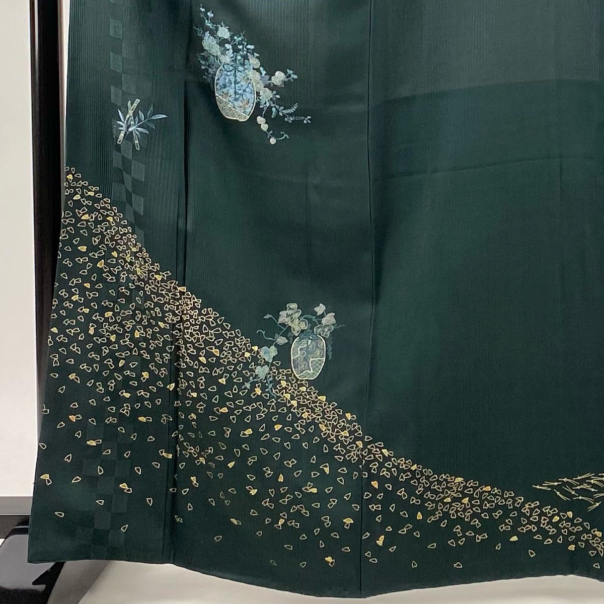 平和屋着物□訪問着 刺繍 雪輪草花文 暈し染め 金彩 正絹 逸品