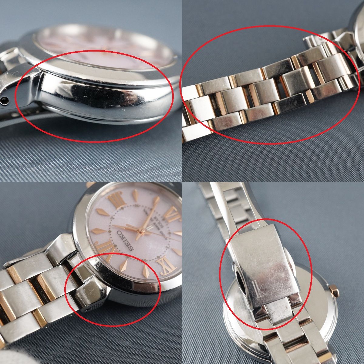極美品【稼働品】SEIKO　セイコールキア　3B51　ピンク　シルバー　ソーラー SEIKO セイコー ルキア 3B51-0AE0 電波ソーラー ピンク文字盤 レ