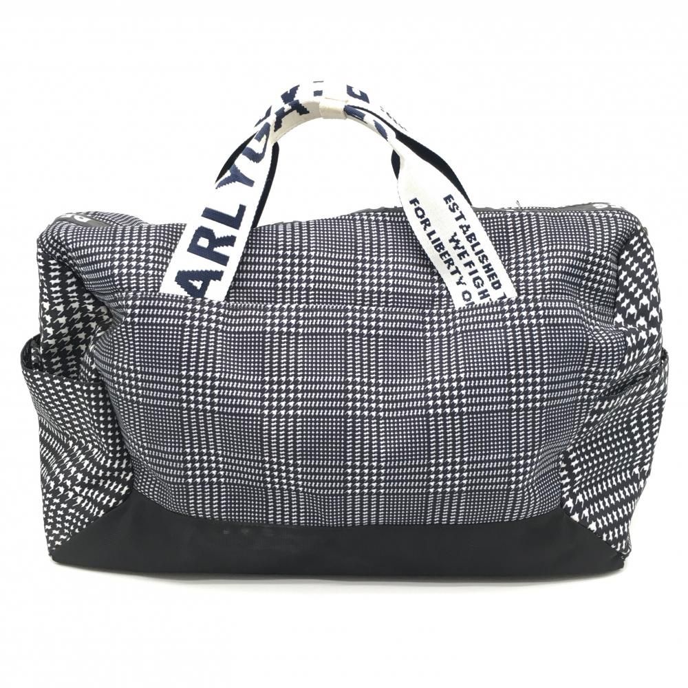 PEARLY GATES - パーリーゲイツ 2WAYボストンバッグ ネイビー×白 グレンチェック ショルダーストラップ 底・持ち手・ショルダーストラップ汚れゴルフ PEARLY GATES パーリーゲイツ 2WAYボストンバッグ ネイビー×白 グレンチェック