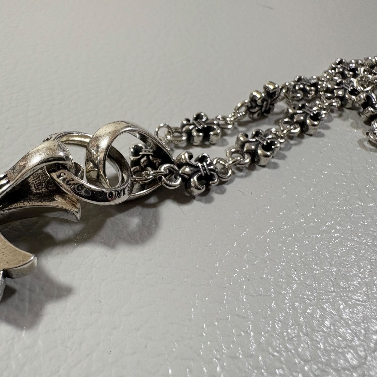 CHフレアペンダント with ベイル ペーパーチェーン50cm CHROME HEARTS BS FLEUR PAPER CHAIN NECKLACE WITH クロム