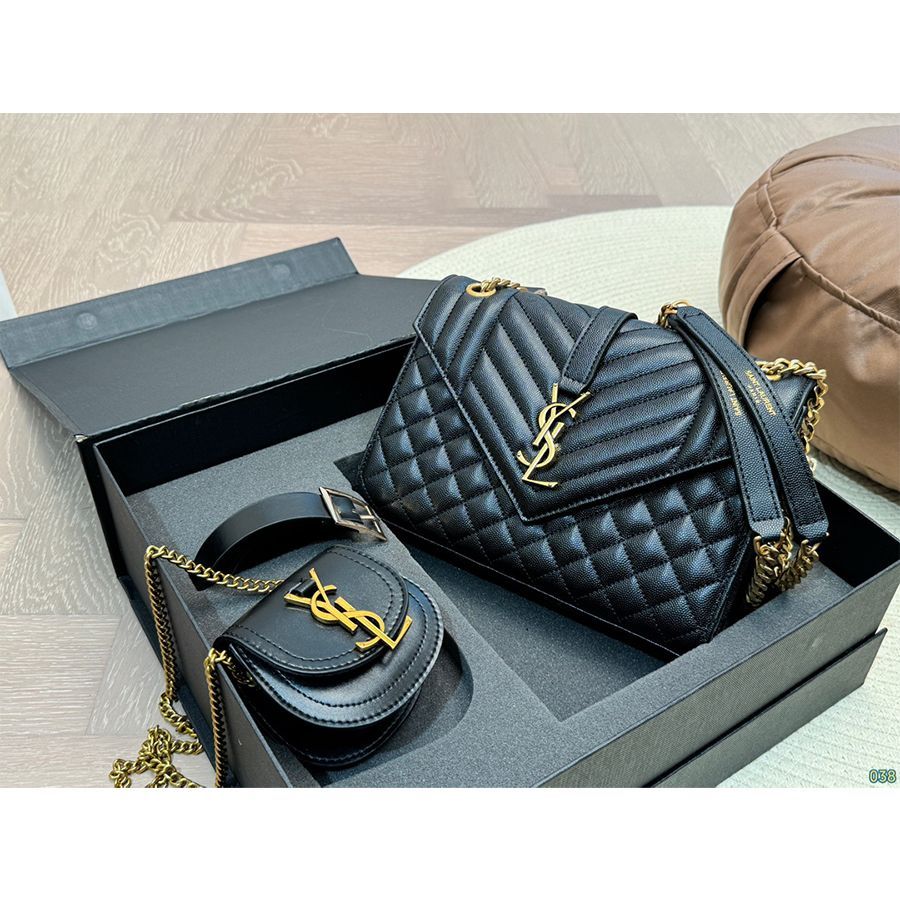 SAINT LAURENT ショルダーバッグ YSL バッグ➕ミニポーチ➕ベルト3点 