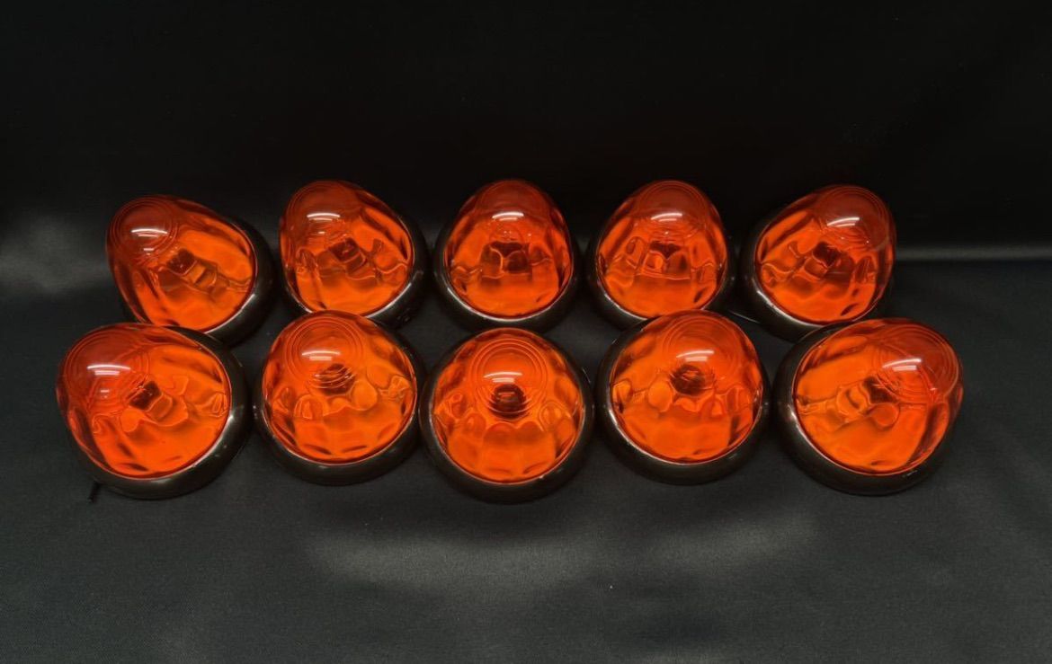 YT-452  10個 アンバー 橙 オレンジ Ｐトップマーカーランプ 樹脂レンズ プラ 電球式 レトロ デコトラ アート ヤック トラックショップASC