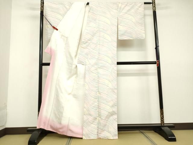 平和屋着物○上質な紬 十字絣文様 正絹 逸品 AAAZ0157zg 平和屋着物