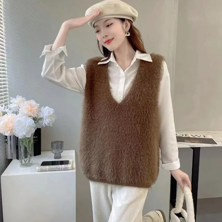 ニットトップス シャギーニット