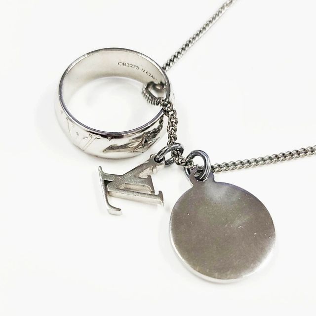 ルイヴィトン LOUIS VUITTON モノグラム リング ネックレス M 62485 シルバー ブランド古着ベクトル 251007