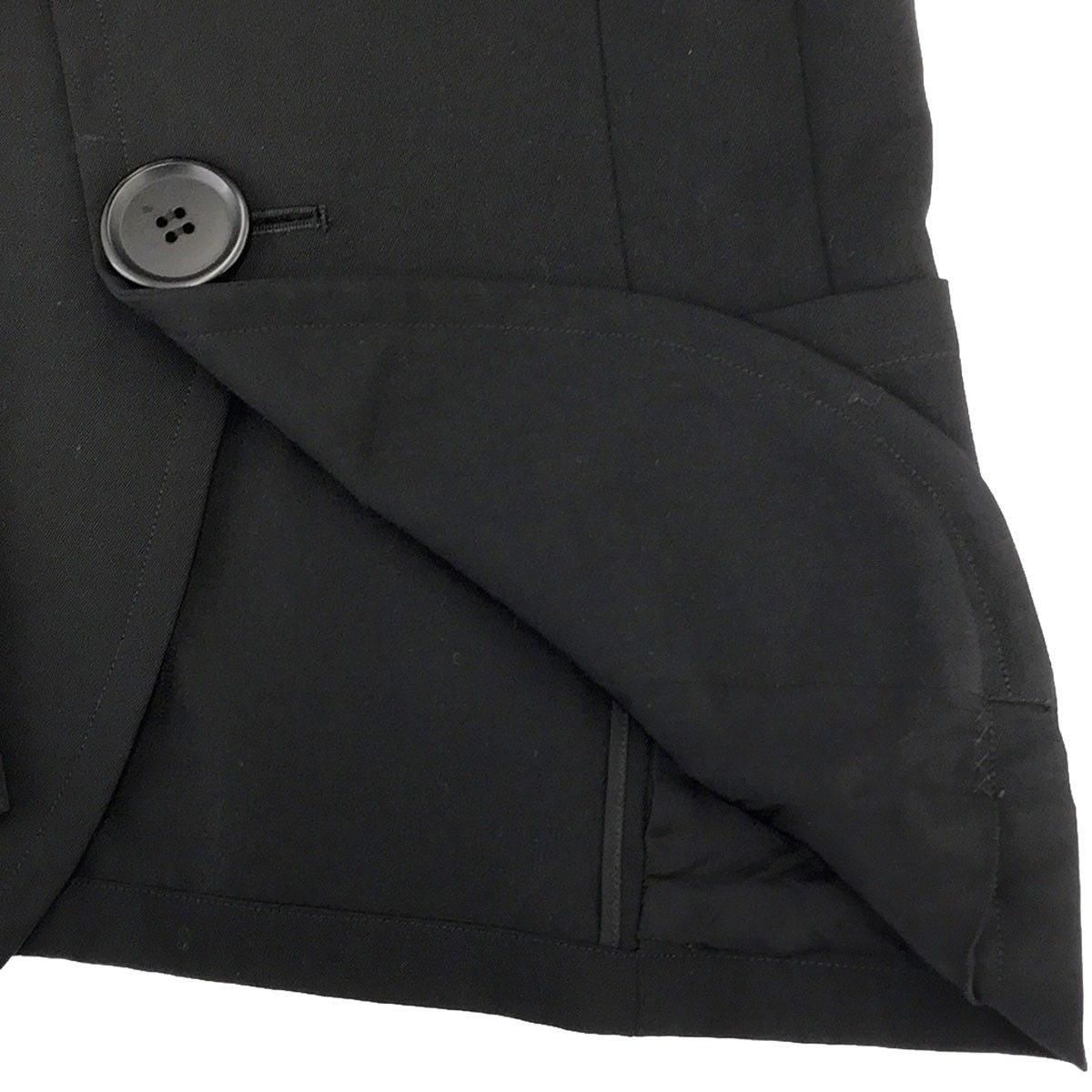 LIMI feu リミフゥ ウールギャバジンギャザージャケット ブラック