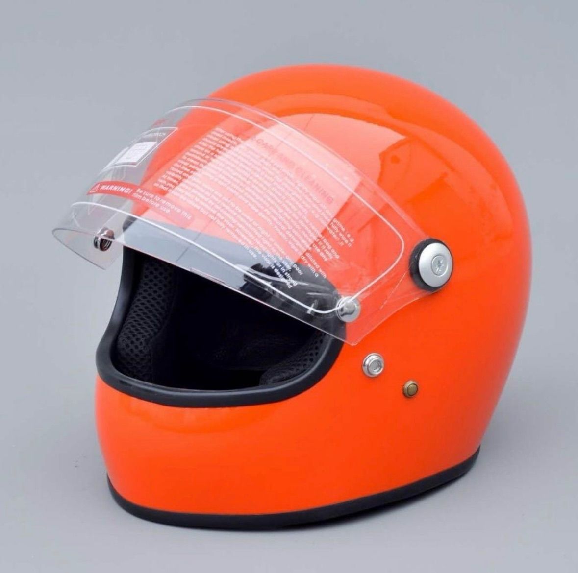 独特な 【送料無料】 小型シェル フルフェイスヘルメット クリアシールド付き レトロ セキュリティ・セーフティ