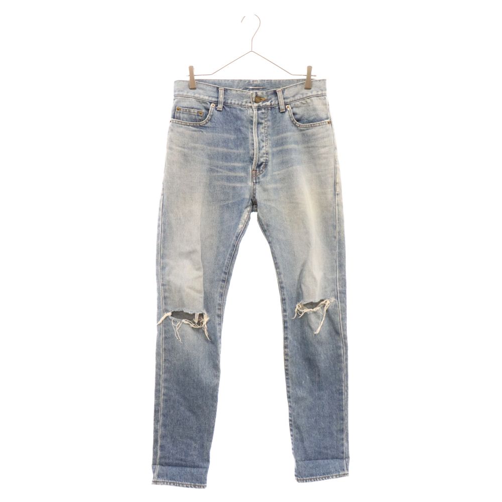 SAINT LAURENT PARIS サンローランパリ 16SS ニークラッシュウォッシュドデニムパンツ 409930 Y800L インディゴ SAINT LAURENT PARIS (サンローランパリ) 16SS ニークラッシュ