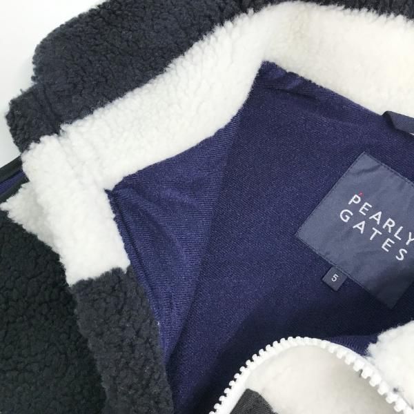 パーリーゲイツ　ボアフリース　ベスト　ボーダー PEARLY GATES パーリーゲイツ ボア ジップベスト ボーダー柄 5