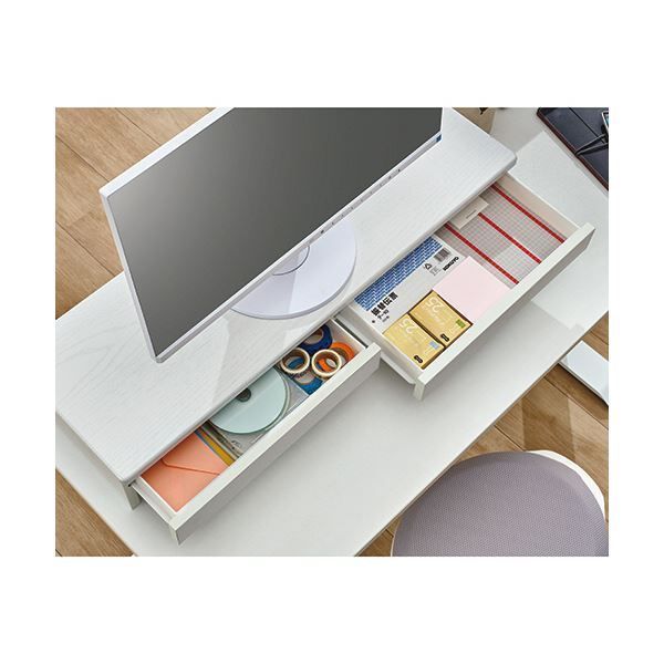 YAMAZENデスク上スタンド引出し付 幅780mm ブラック DTS-H8025 BK 1台