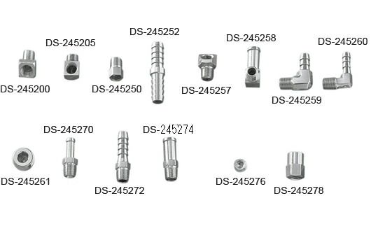 専用 ホース＆タンク フィッティング：Male hose connector. 3/8”hose to