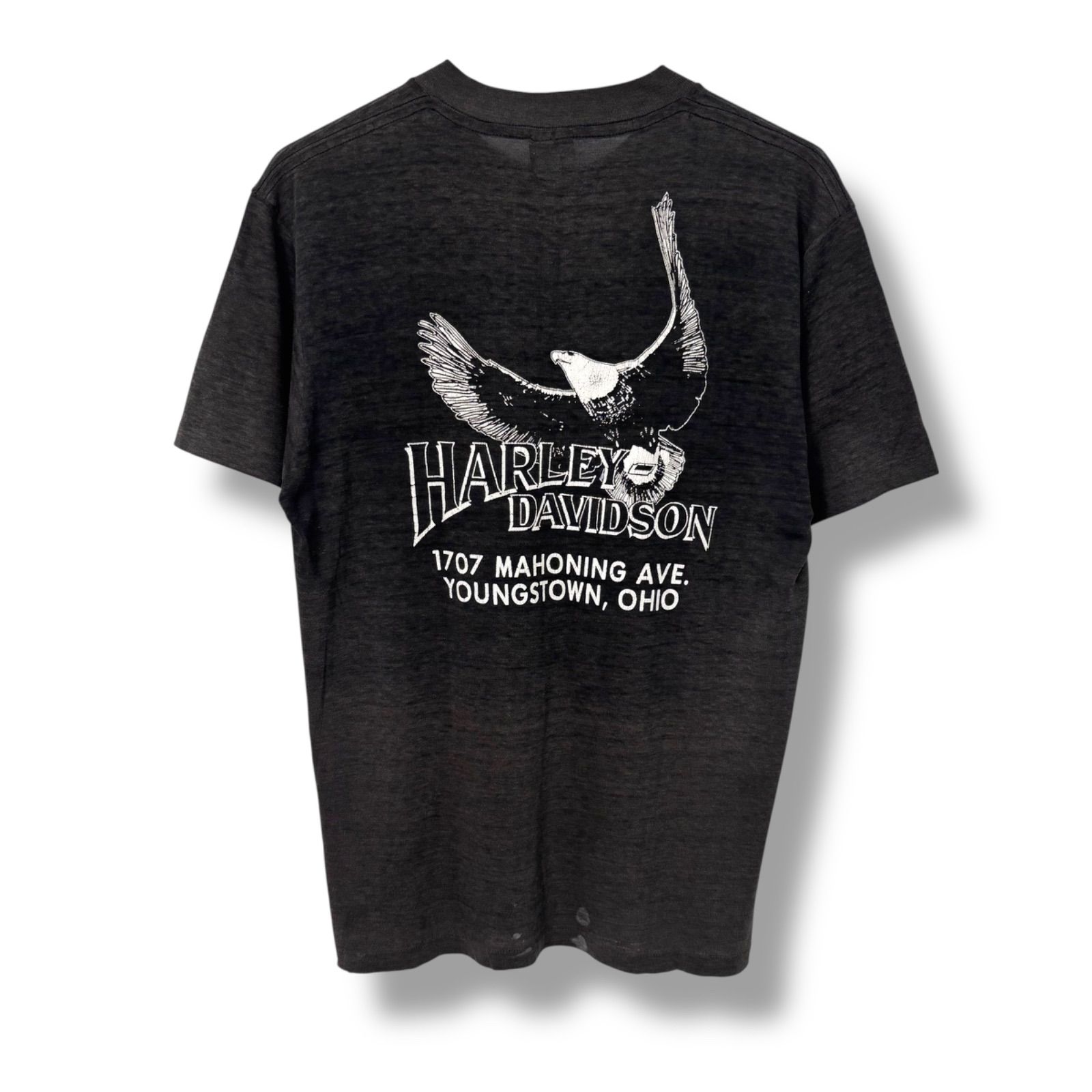 70s-80s Harley Davidson Sportster&Eagle Print T-Shirt Made in USA
