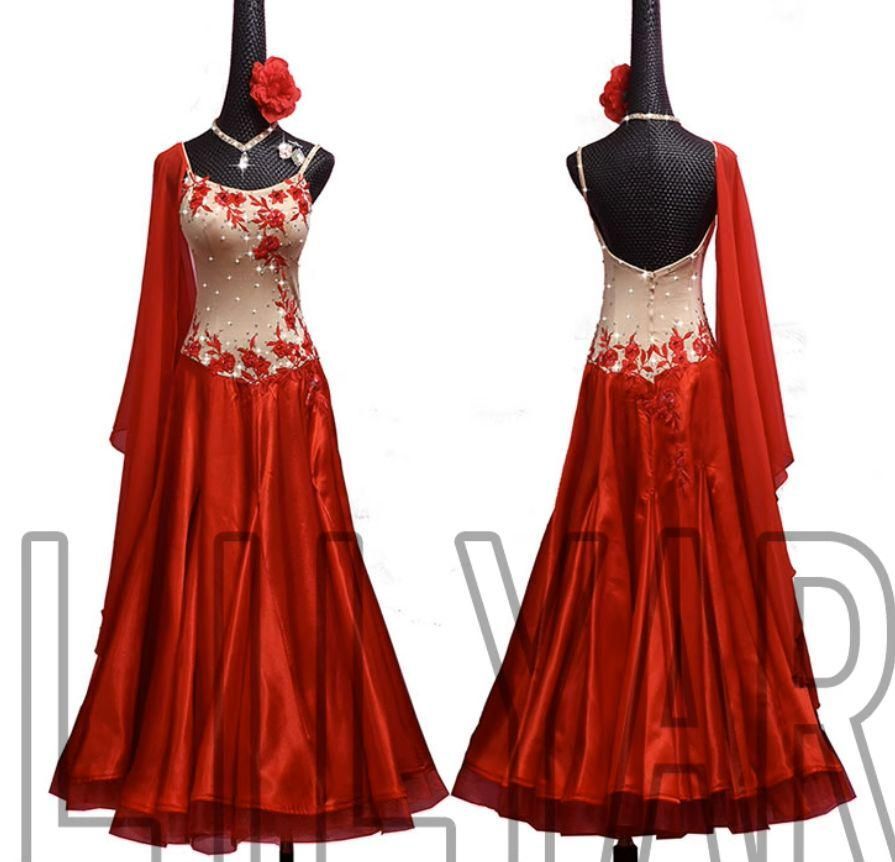 ダンスドレスモダンダンスドレスキラキラ刺繍ダンスドレス、裾広社交ダンスドレス ダンスドレスモダンダンスドレスキラキラ刺繍ダンスドレス、裾広社交