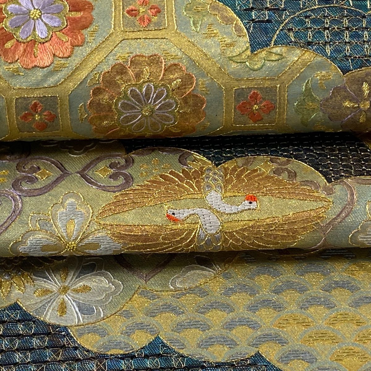袋帯★正絹★六通★御所風景画 袋帯☆正絹☆六通☆御所風景画