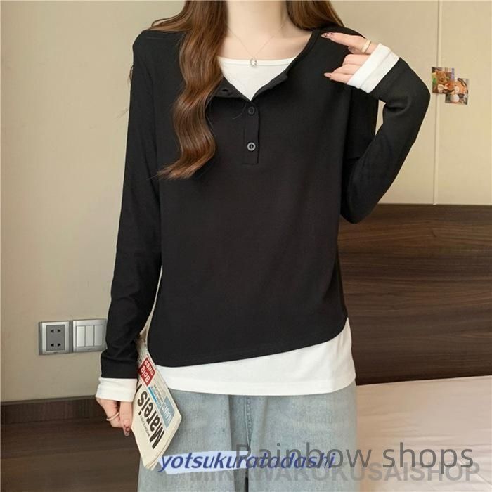 新品未使用】トップス tシャツ レディース 長袖 重ね着風