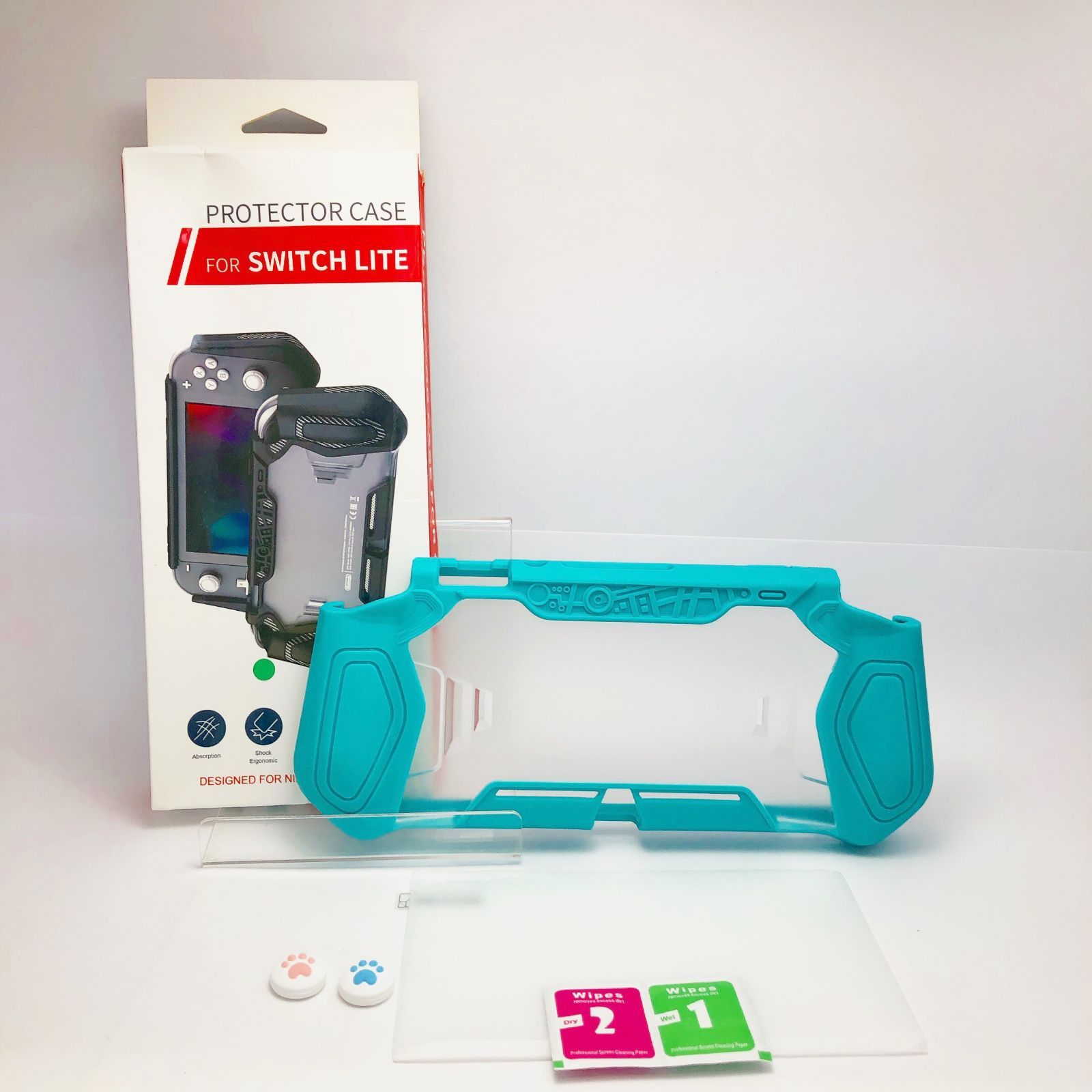 Nintendo Switch Lite 青 ケースおまけ保護フィルム付き スイッチライト ケース + 保護フィルム セット ブルーライト