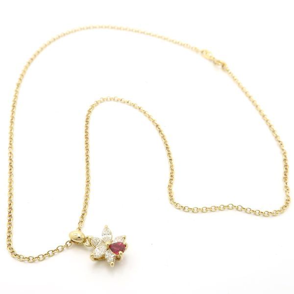 ルビー ダイヤモンド ネックレス 750 K18 イエローゴールド SP  