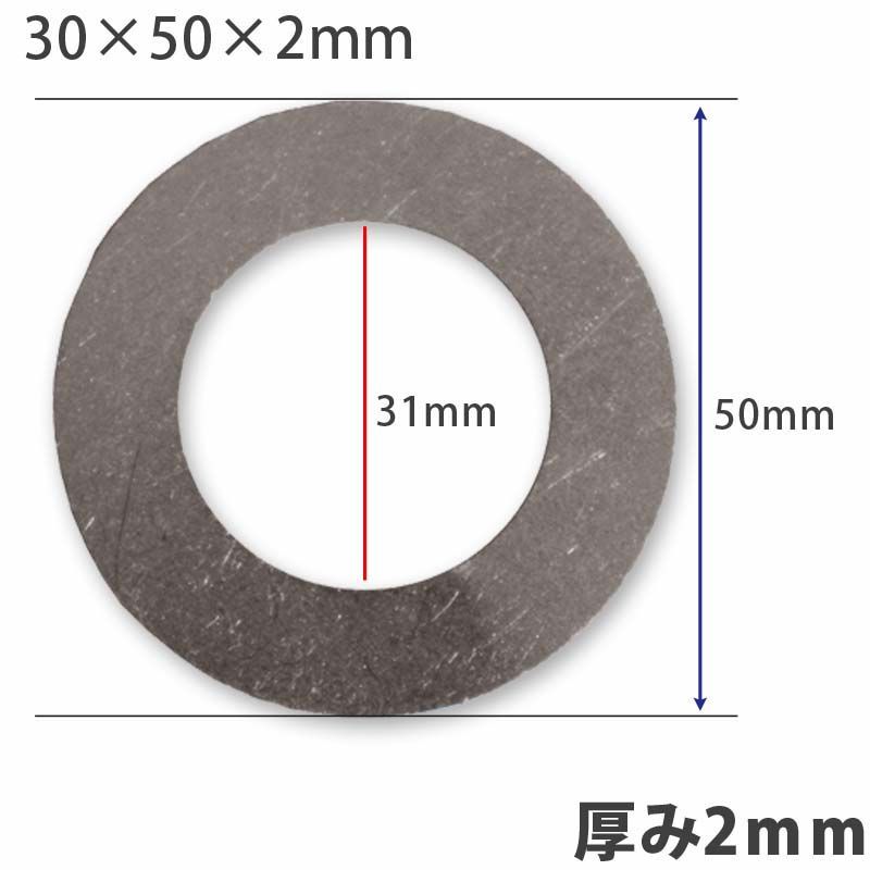 【送料無料】【10個セット】ガタ調整用 シム リング型内径31ｍｍ 外径50ｍｍ 厚さ2ｍｍ【10個入】ワッシャー 部品 バケット パワーショベル ユンボ ショベルカー シャフト建機用品