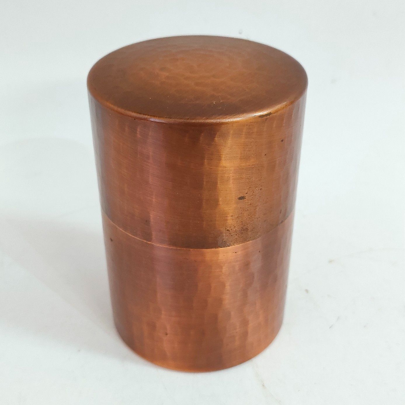 純銅製　茶器　開新堂　【美品】 開新堂 純銅製 茶筒 金属工芸 茶入れ 茶器 - メルカリ