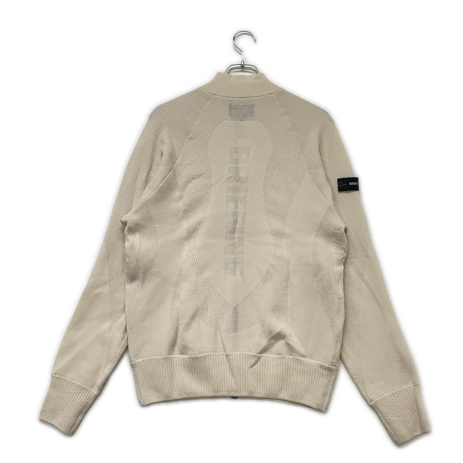 メンズ ブリーフィング BRIEFING ニットアウター L 薄ベージュ ダブルジップ 長袖