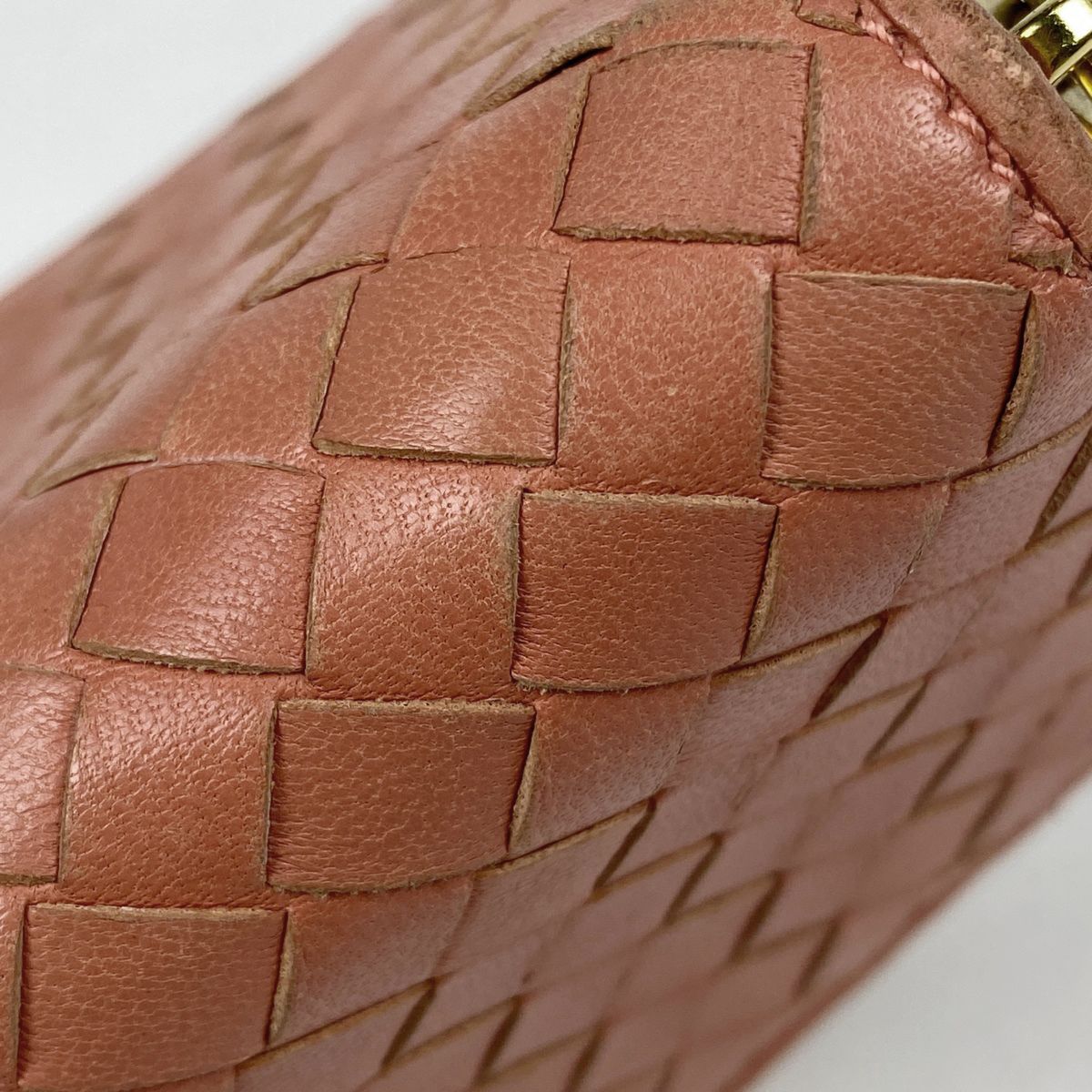 良品◇現行 ボッテガヴェネタ イントレチャート コインケース ブラウン BOTTEGA VENETA ボッテガ・ヴェネタ イントレチャート コイン