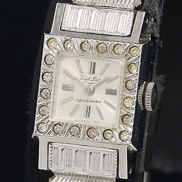 1円 手巻き オリエント ファーストレディー L1545 ダイヤベゼル