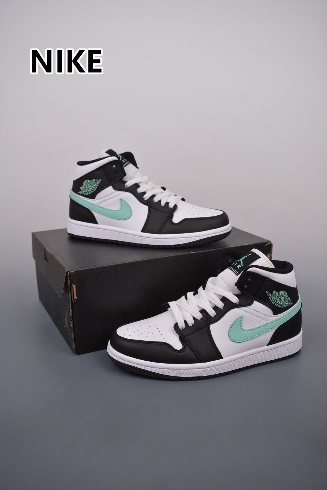 新品 未使用 NIKE AIR JORDAN 1 MID GS ナイキ エア ジョーダン 1 ミッド GS レディース WHITE/GREEN GLOW/BLACK ブラック DQ8426-103 男女兼用