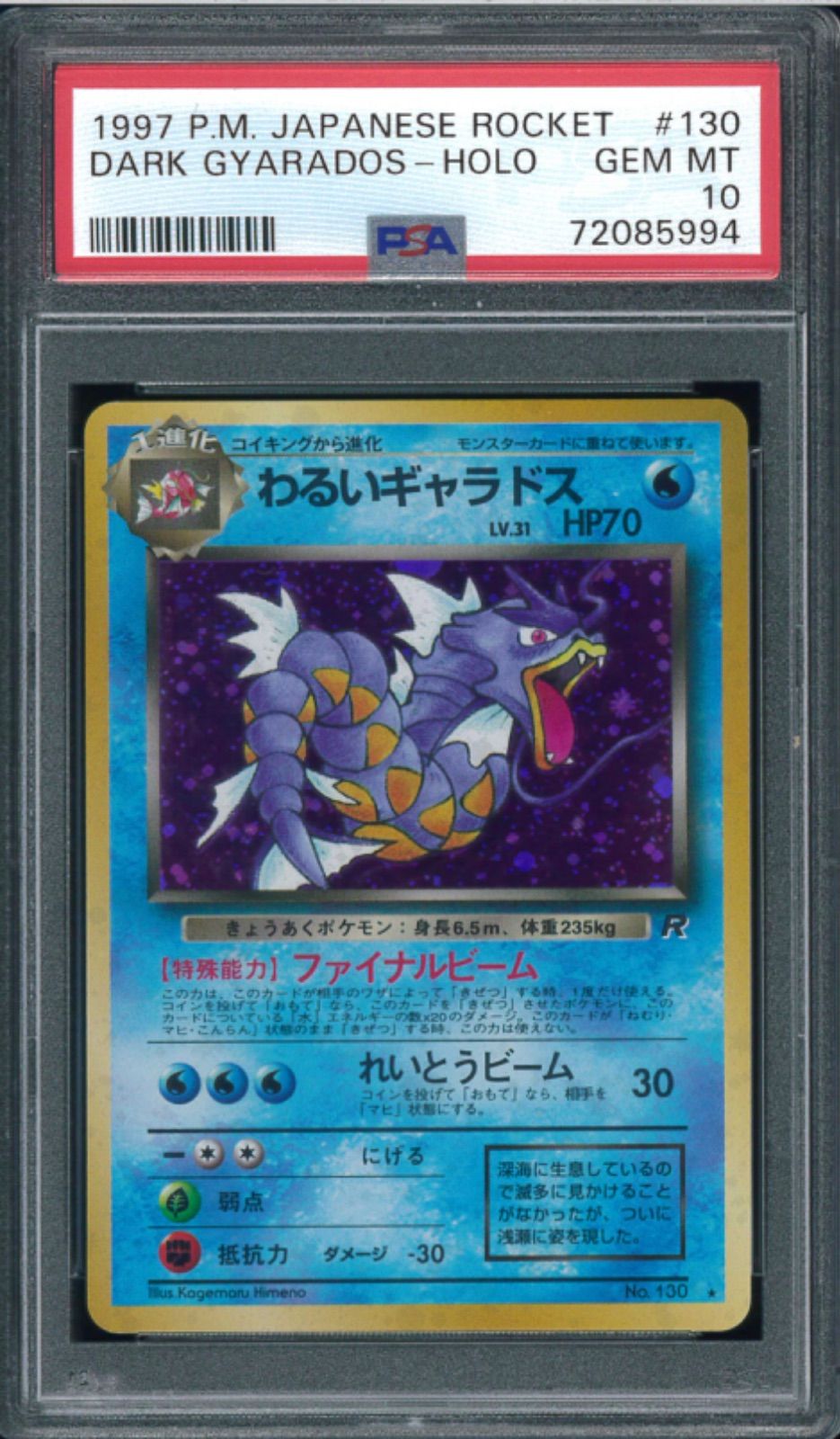 ポケモンカード　わるいギャラドス　旧裏　旧裏面　PSA10　鑑定　P000701
