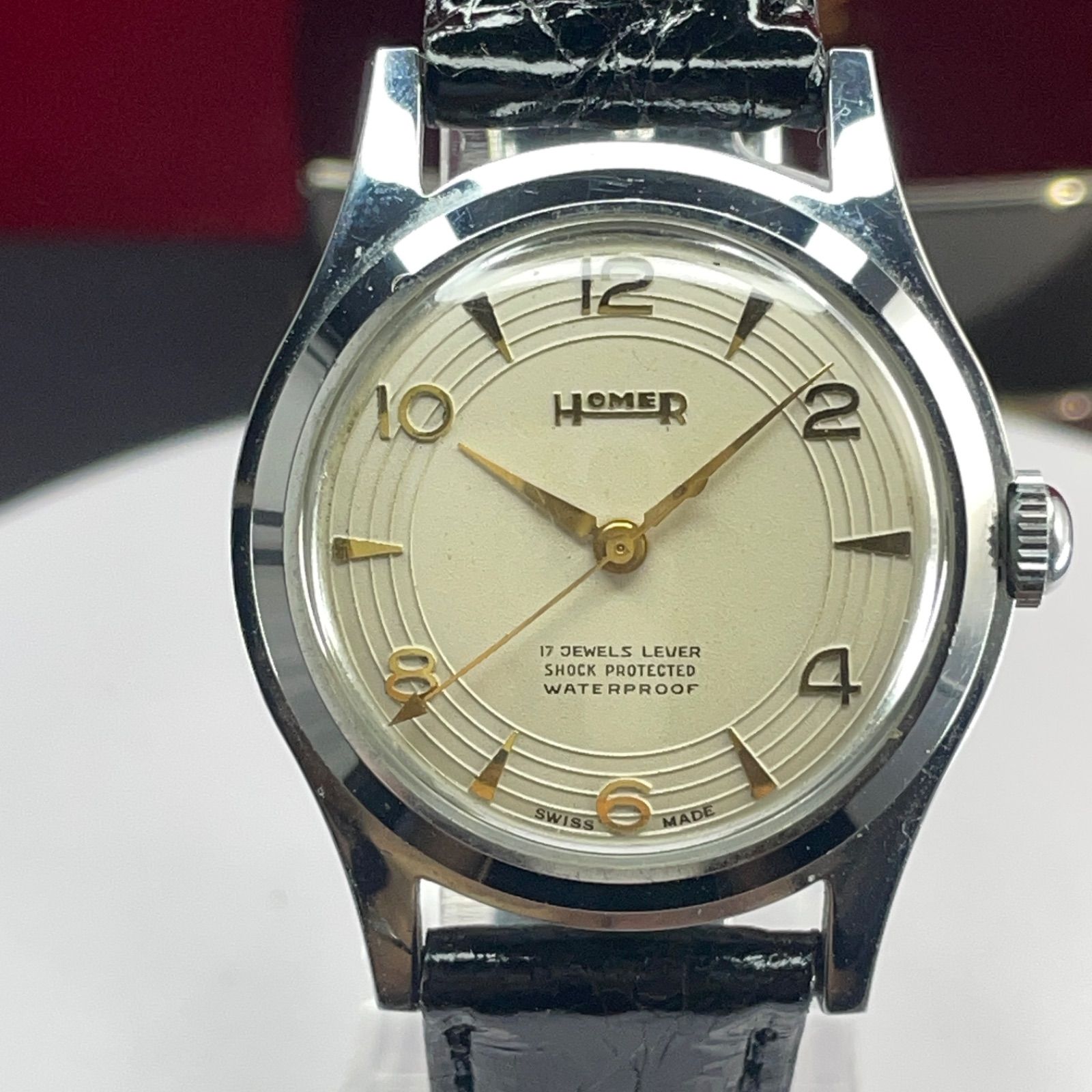 1960年代頃 シェル石油 17石 ヴィンテージ　プロモーション腕時計 ガソリン デッドストック 希少 未使用 60s HOMER スイス製 手巻 17石