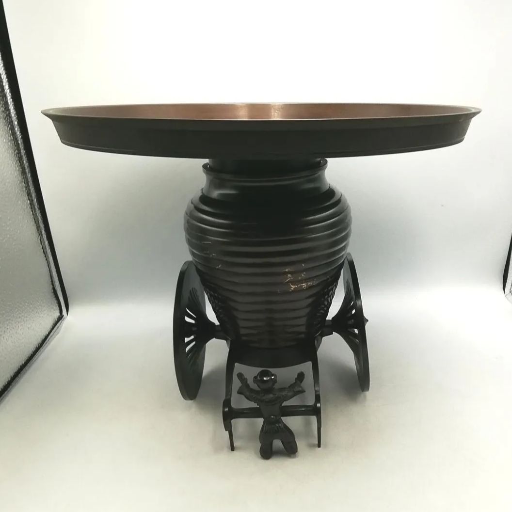 薄端 御所車 高岡銅器 青銅 花器 花瓶 フラワーベース 高級 銅製
