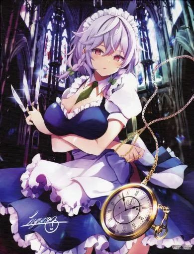 中古】キャンバスボード・キャンバスアート 十六夜咲夜(ひゅらさん