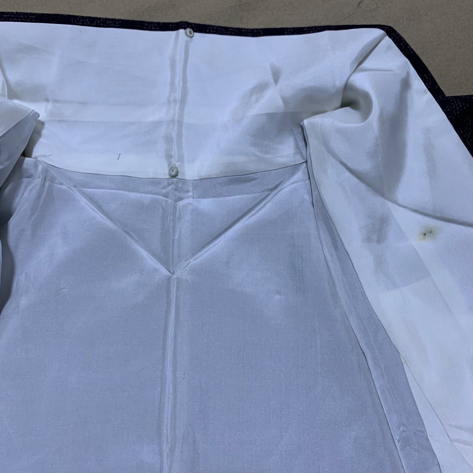 【しつけあり未使用】 着物　正絹 紬のお着物 正絹 裄丈65 しつけ付 しつけ付き】正絹 紬の着物 jo