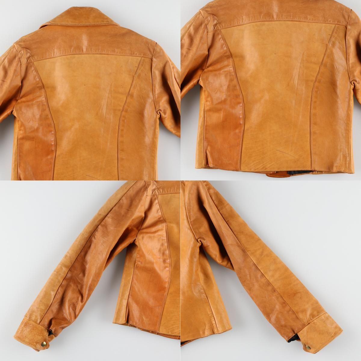 古着 UNKNOWN トラッカージャケット レザージャケット メンズS  