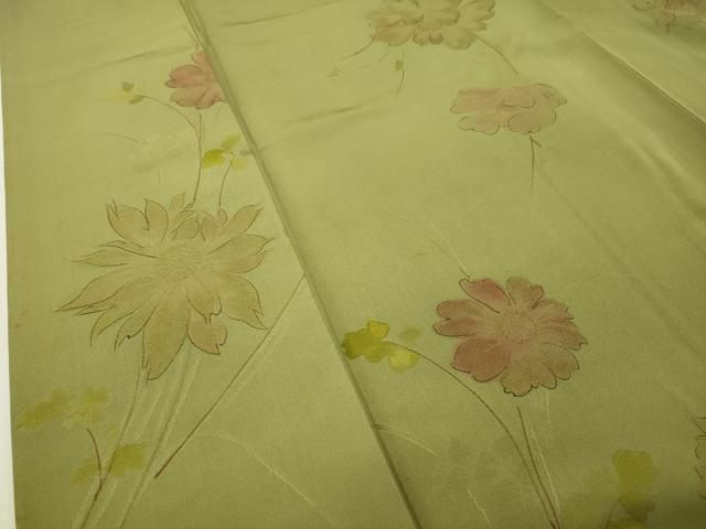 平和屋着物○上質な小紋 地紋起こし 草花文 正絹 逸品 CAAQ1429gh 平和屋