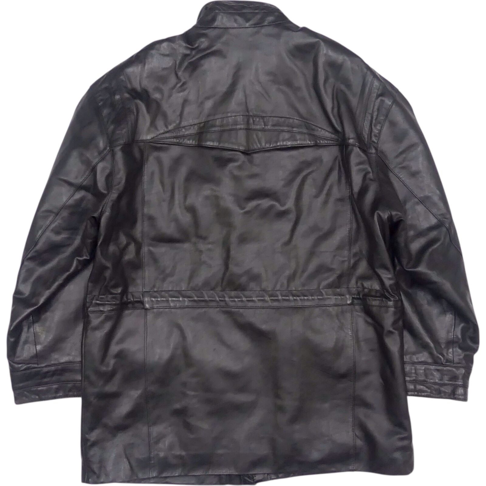 Valentino 黒レザージャケット 90sヴィンテージ ヴァレンティノ VALENTINO UOMO 本革 短丈