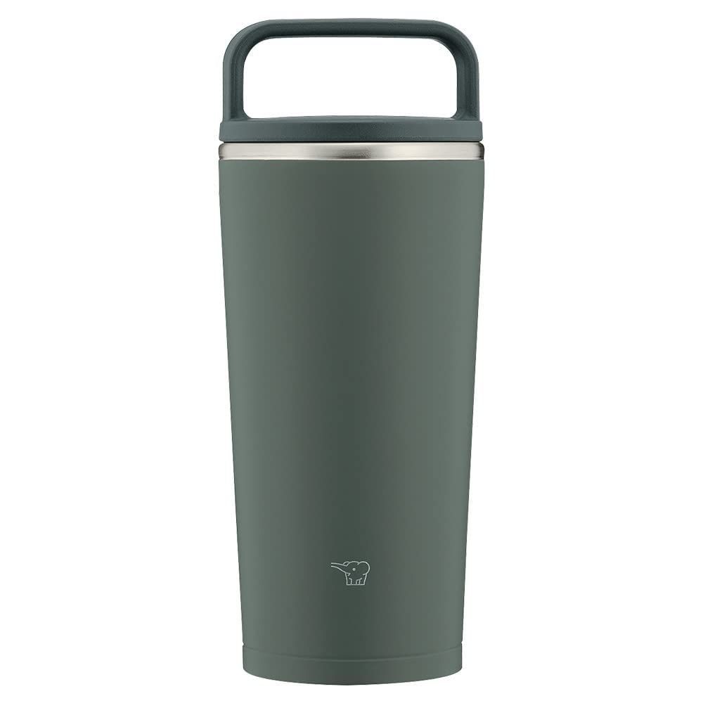 SX-JA30-HM 洗う点数2点のみ お手入れ簡単 ふたとパッキンが一体化 フォレストグレー 300ml ハンドルタイプ シームレスせん 持ち運び可能 キャリータンブラー ふた付きタンブラー 水筒 象印マホ