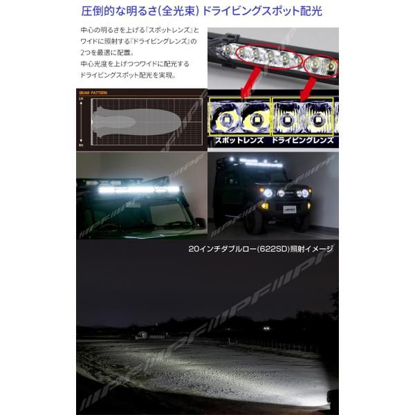 車用 ライトバー 40インチ ダブルロー 20000lm 642SD 競技 600Sシリーズ 汎用 防水 防塵 70℃～-30℃まで IP68 IPF 642SD E1E1 BRIGHTFACE_UK