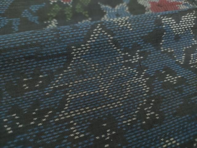 平和屋着物○本場大島紬 風景花文 正絹 逸品 DAAU5627ps