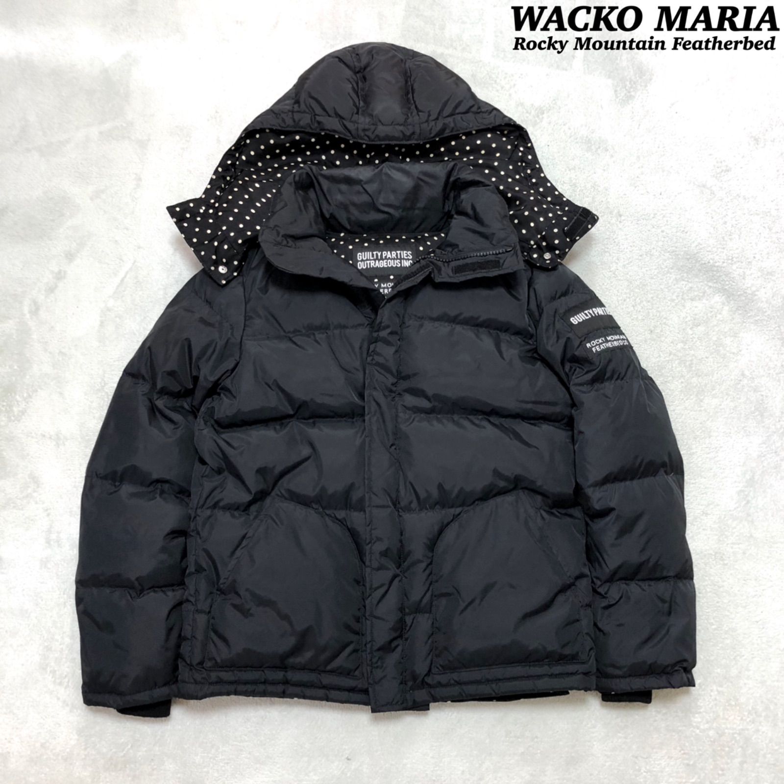 WACKO MARIA × Rocky Mountain Featherbed ダウンジャケット フード付 2WAY 38サイズ ブラック 黒  ワコマリア ロッキーマウンテンフェザーベッド - メルカリ