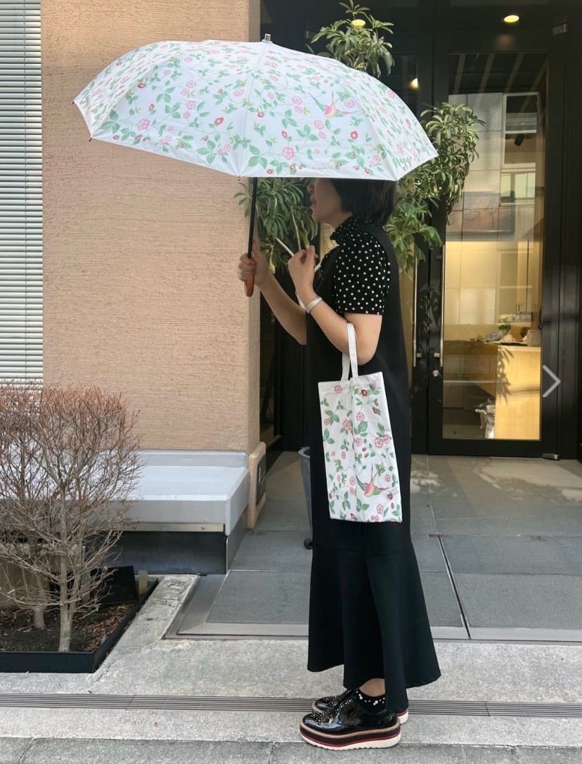新品 ウェッジウッド 楽折り 晴雨兼用折りたたみ日傘 収納バッグ