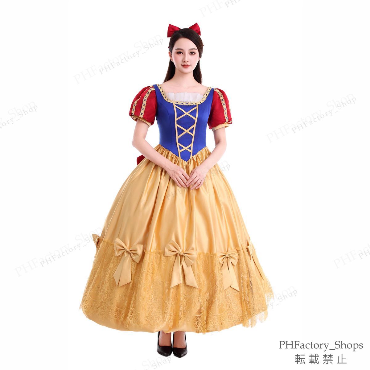 白雪姫 プリンセス コスプレ衣装 演出ワンピース 大人ドレス 仮装 大人用 高品質 コスチューム プリンセスドレスロングドレス プレゼント A154