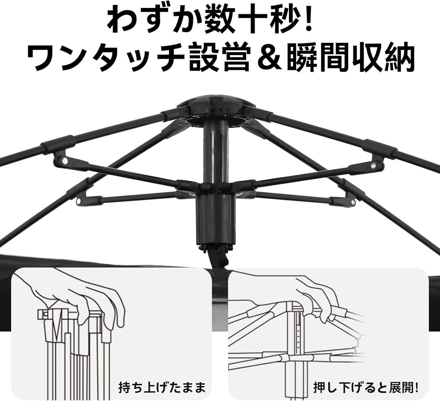 公式】BLACKDOG テント ワンタッチ 幽居 3～4人用 BU/PU素材
