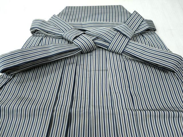 平和屋着物●男性 馬乗り袴 間道 正絹 CAAW8120yc