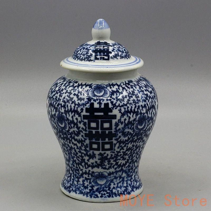 清乾隆喜字将軍缶茶筒 景徳鎮 陶磁器 装飾品 現代工芸品 美術品 置物 景徳鎮 陶磁器 喜字将軍缶茶筒 装飾品 工芸品 置物 清乾隆