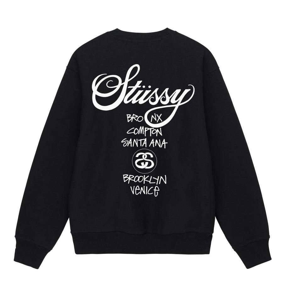 STUSSY ステューシー STUSSY WORLD TOUR CREW ステューシートレーナー 裏起毛 スウェット  [並行輸入品]