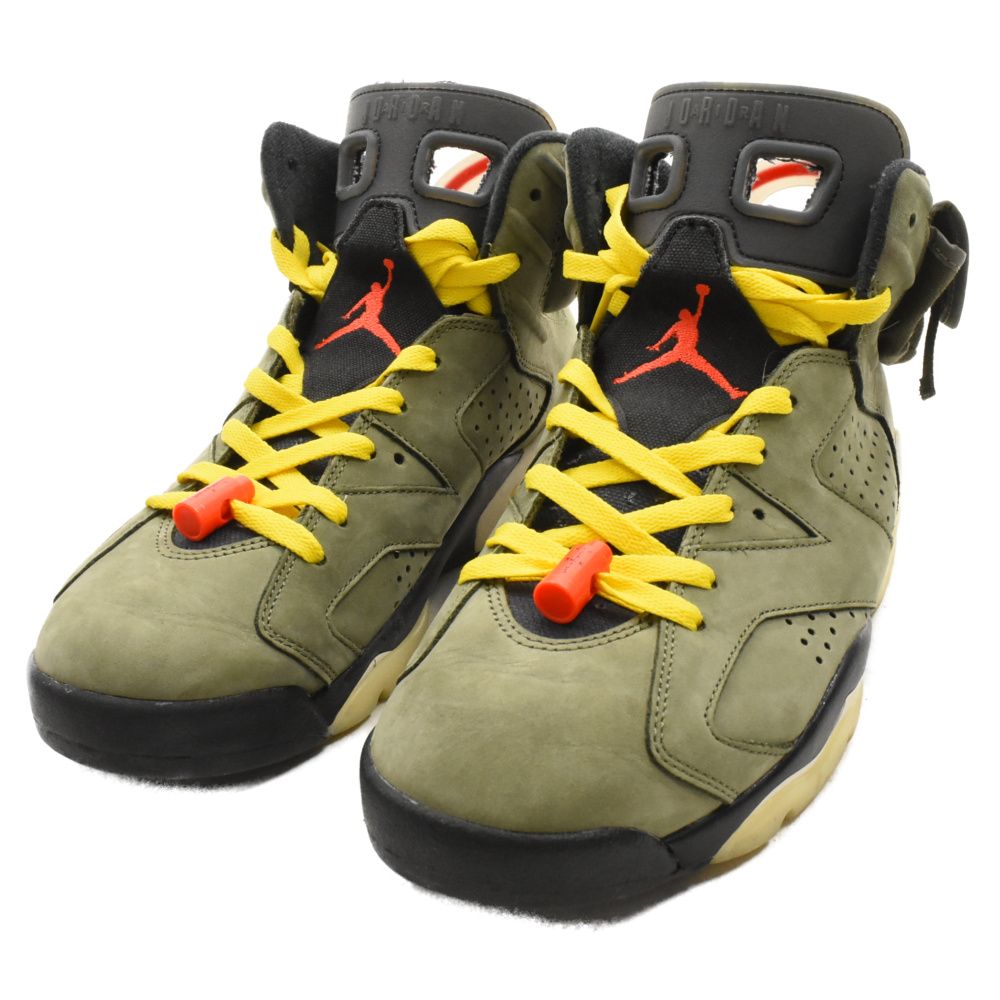 NIKE (ナイキ) ×TRAVIS SCOTT AIR JORDAN 6 RETRO SP CN1084-200 トラヴィススコット エアジョーダン6レトロ  ハイカットスニーカー US10/28cm カーキ - メルカリ