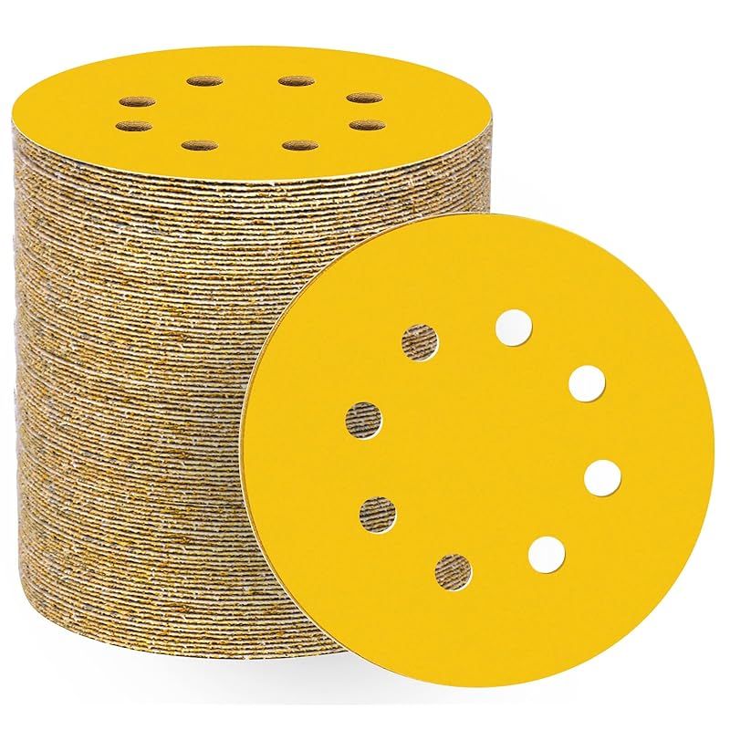 HWXINIE サンディングディスク 125mm #400番 丸型 サンダーペーパー 80枚 マジック式 ディスクペーパー 8穴 サンディングペーパー 電動サンダー用サンドペーパー 金属磨き 木工DIY作業に 車の研磨 1