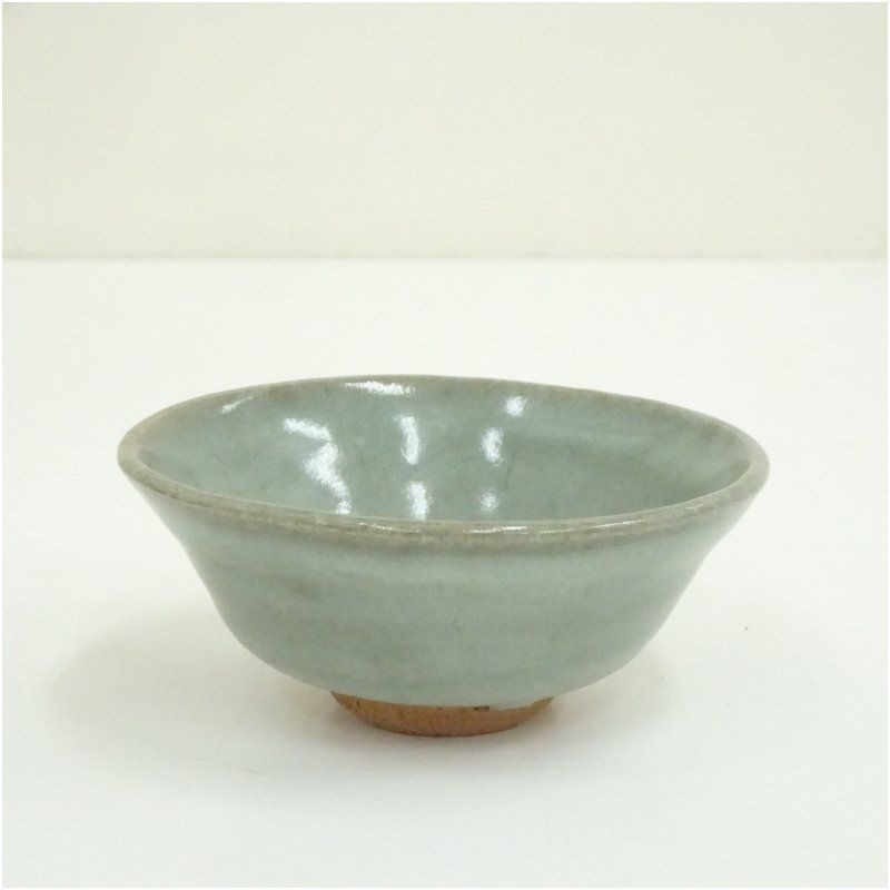 抹茶茶碗　宮下善爾作 京焼 宮下善爾造 青磁釉茶碗（箱付） 茶道 抹茶 おしゃれ 抹茶