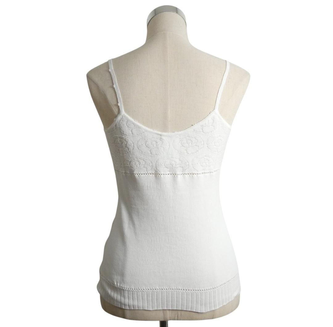 美品 CHANEL シャネル サイズ38 カメリア 刺繍 ココマーク コットン